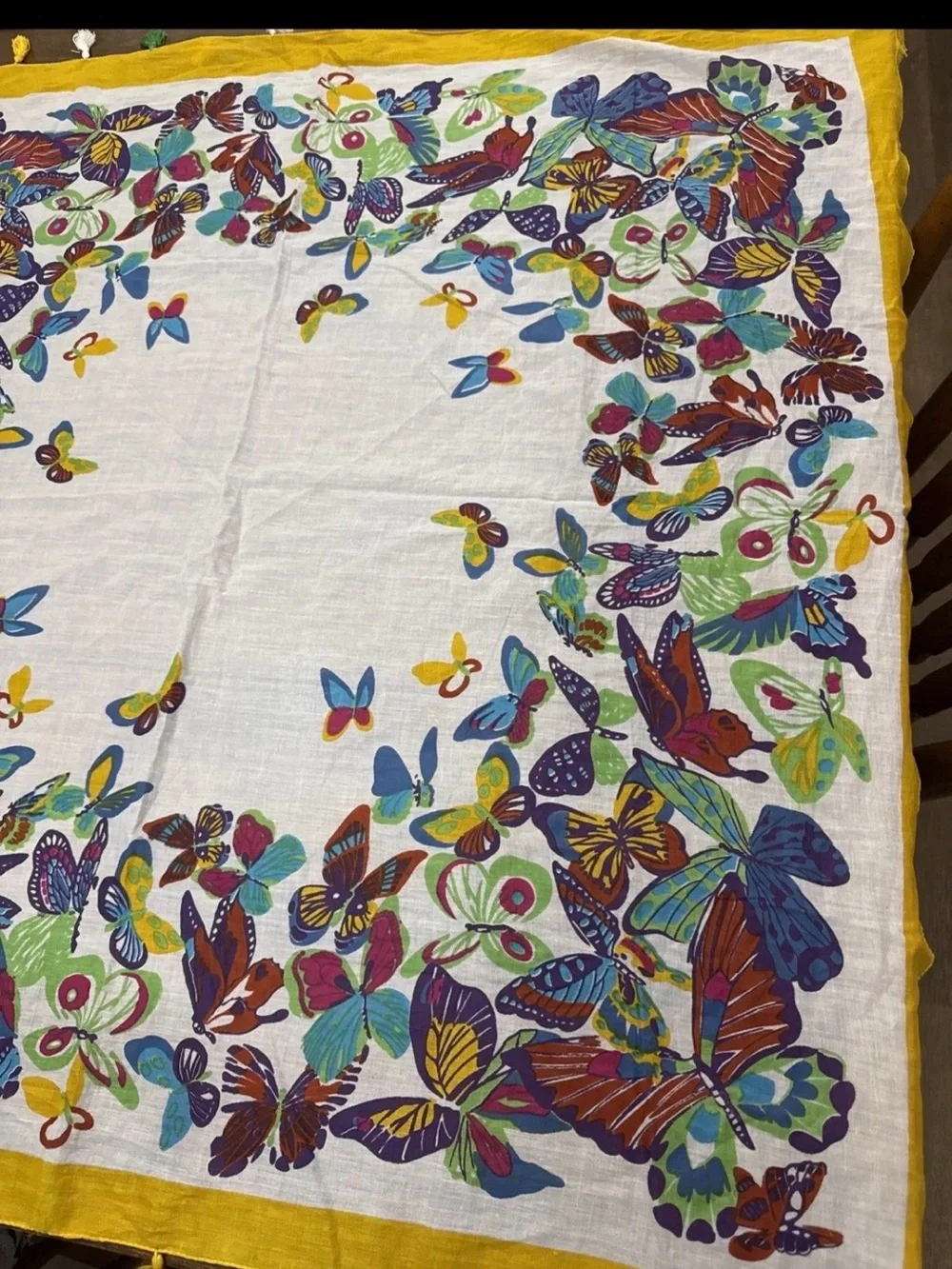 Toko Butterfly Border Lightweight Cotton Scarf 🧣